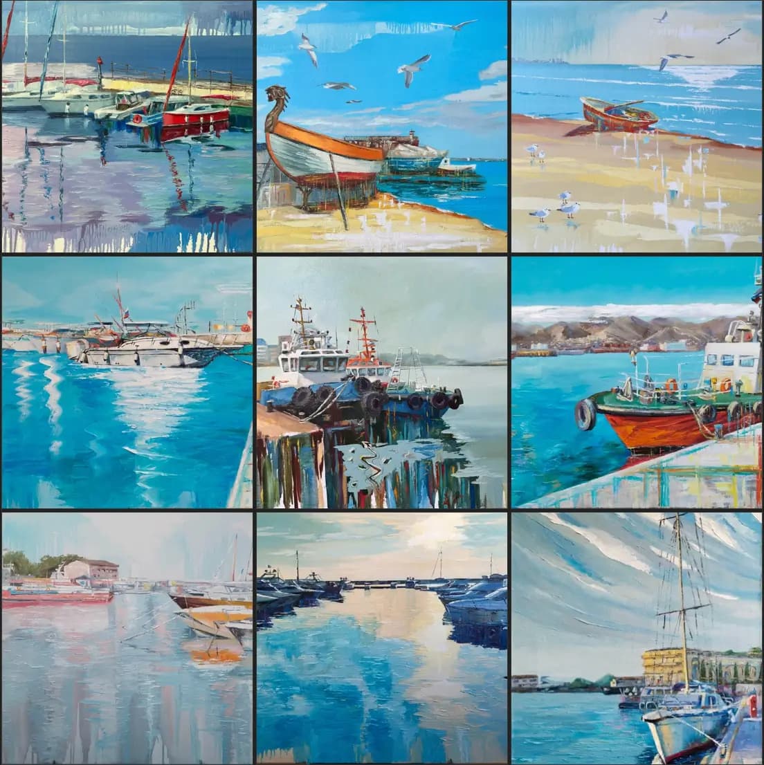 На картинах Анапа, Новороссийск, Сочи